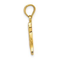 14k Solid Polished Open-Backed Whale Tail Pendant 2