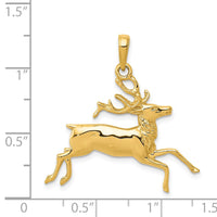 14k Deer Running Pendant