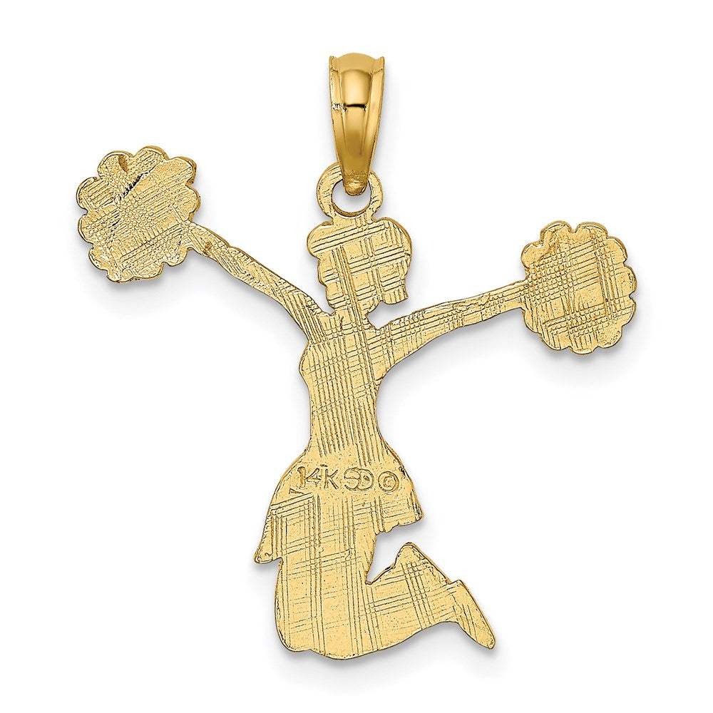 14k Cheerleader Jumping with Pom-Pom's Charm