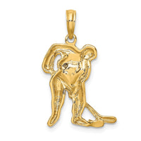 14k Hockey Player with Stick and Puck Charm