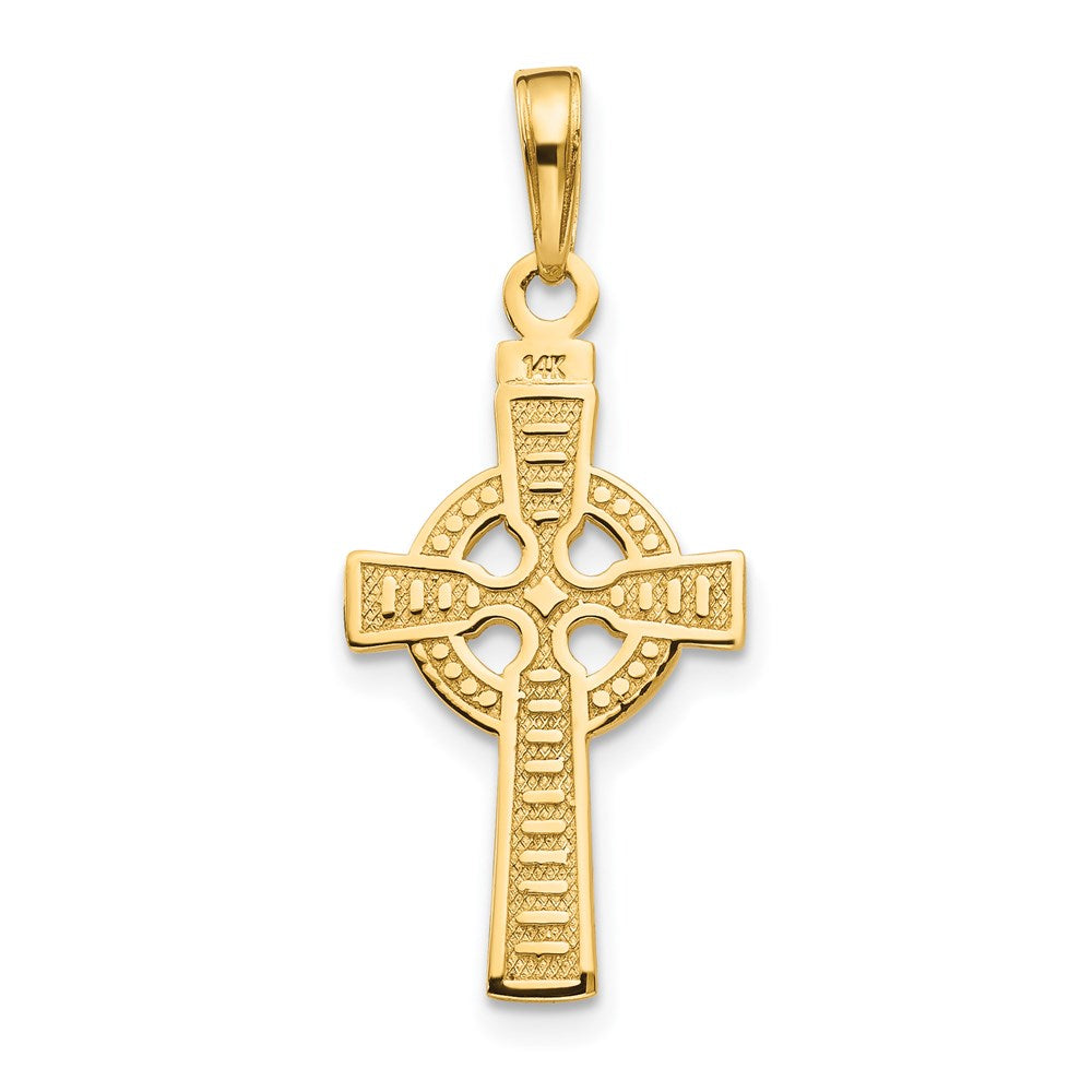 14k Reversible GOD IS LOVE Celtic Cross Pendant