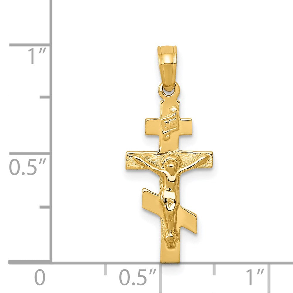 14k Eastern Orthodox Crucifix Charm