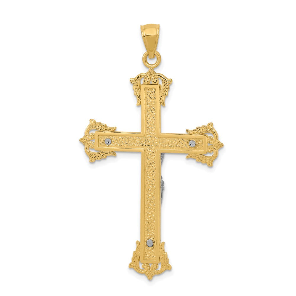 14k Two-tone Crucifix Pendant