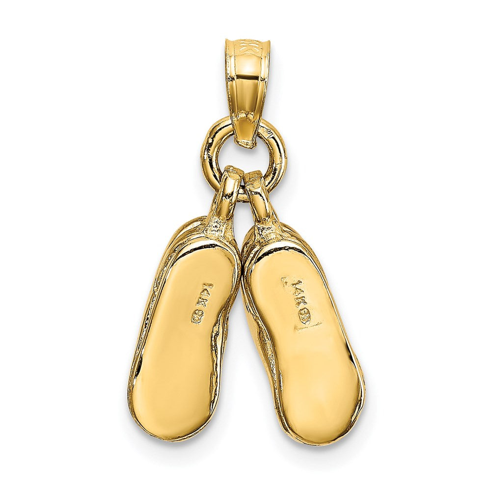 14k 3-D Moveable Baby Booties Charm