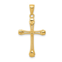 14K Cross with Triangle Tips Pendant