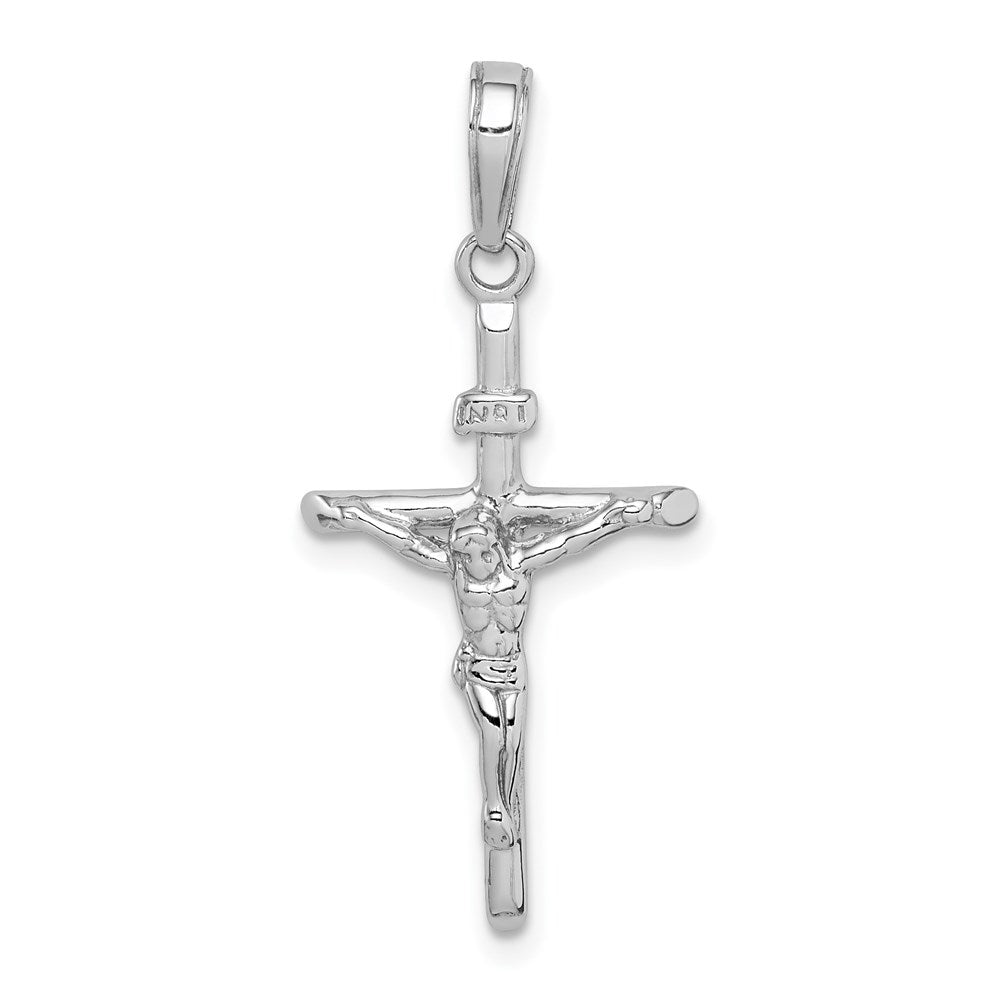 14K White Gold Stick Style Crucifix Pendant