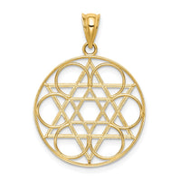14k Star of David Circle Pendant