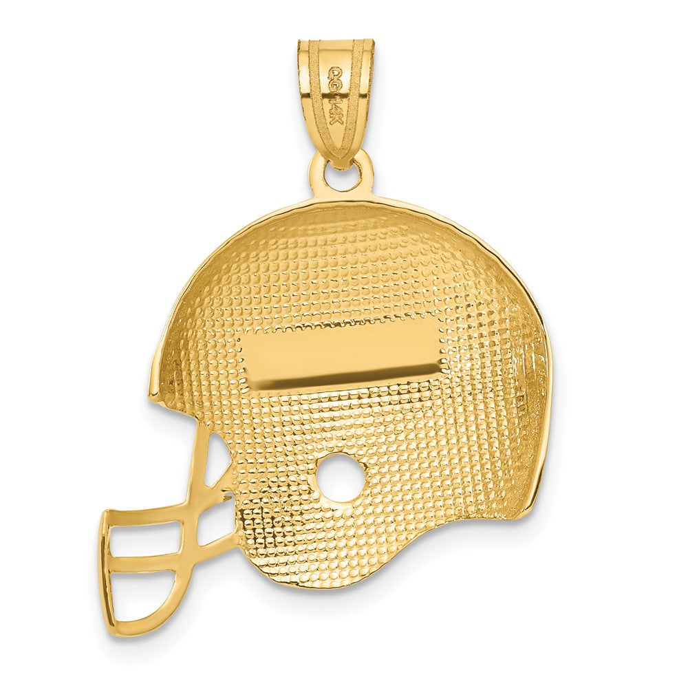 14k Brushed Football Helmet Pendant