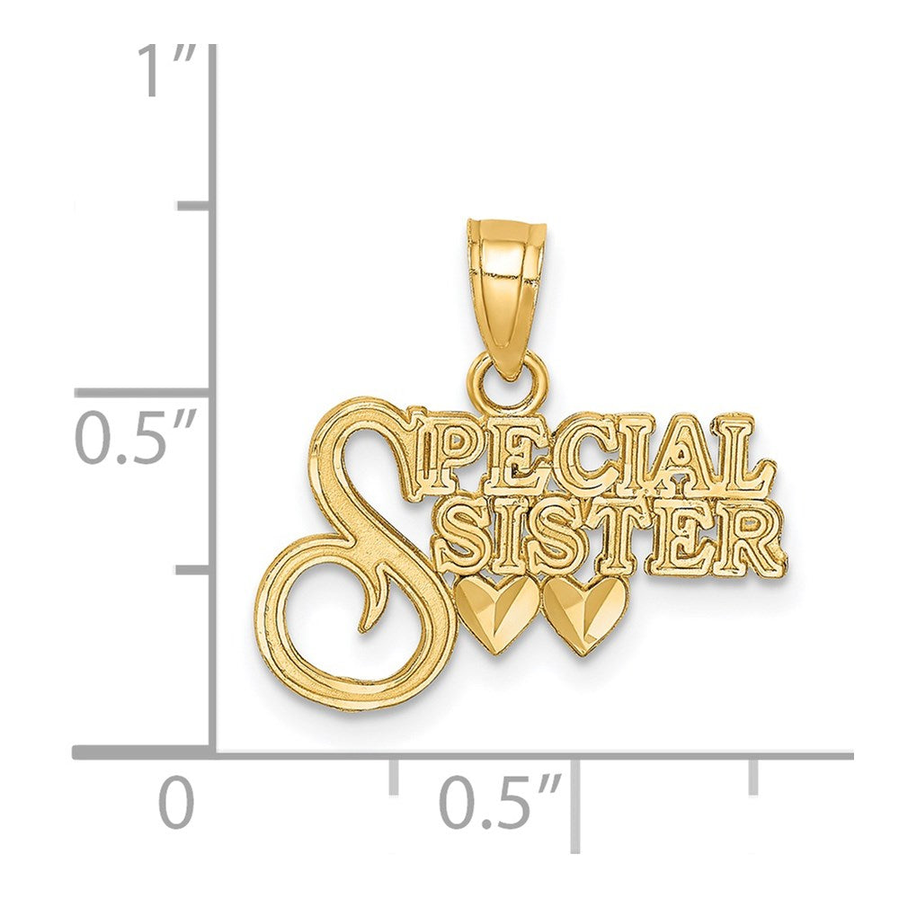 14K Diamond-cut Special Sister Pendant