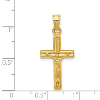 14k Hollow Crucifix Pendant