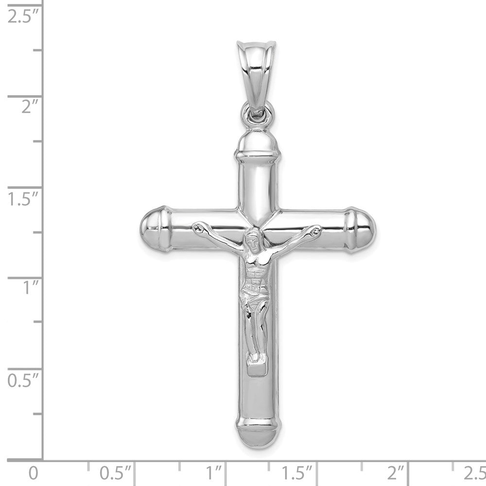 14K White Gold Reversible Crucifix Pendant