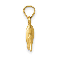 14K 3D Whale Tail Pendant 2