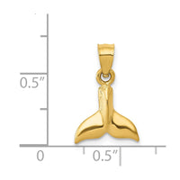 14K 3D Whale Tail Pendant 3