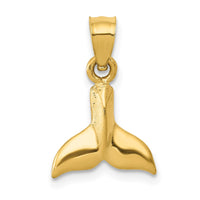 14K 3D Whale Tail Pendant 1