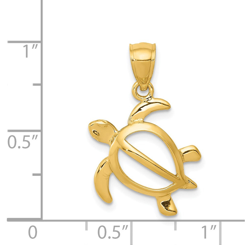 14k Open Turtle Pendant 3