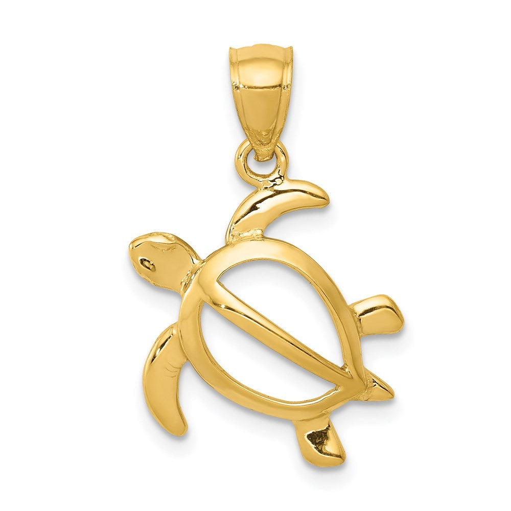 14k Open Turtle Pendant 1