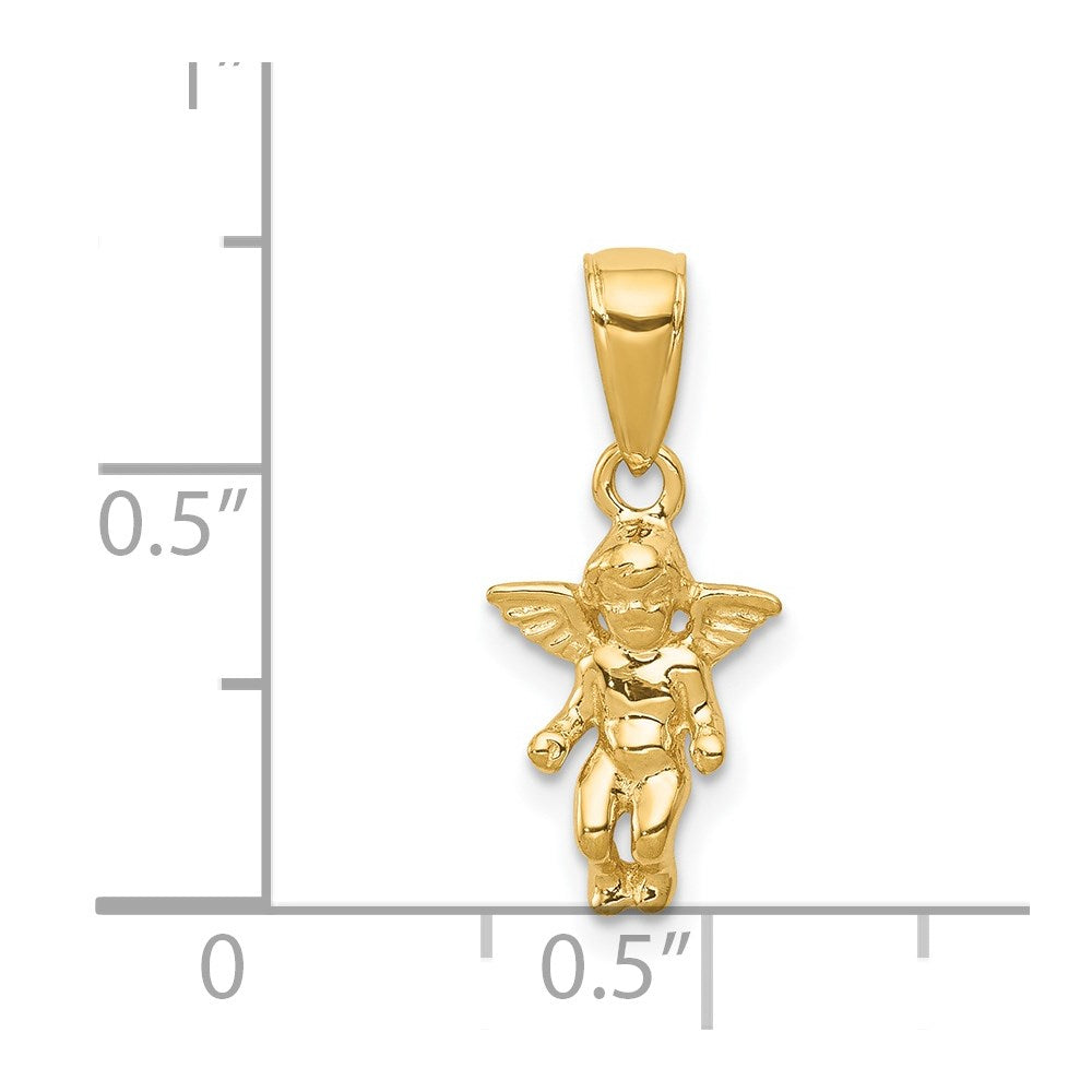 14k  3D Small Guardian Angel Pendant