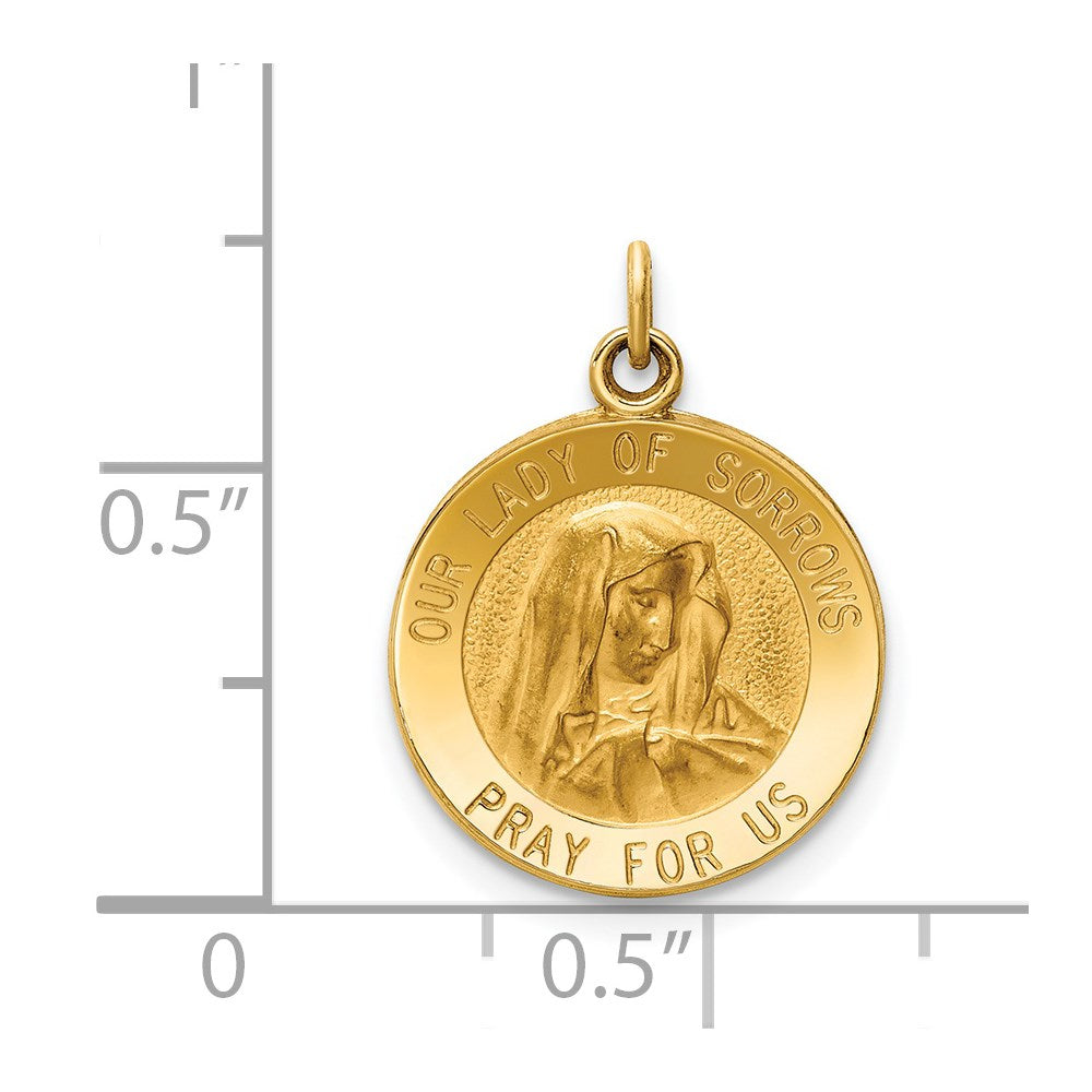 ☆7日以内返品OK☆ 14k Yellow Gold Our Lady of Sorrows Medal Pendant