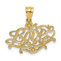 14K LOVE with Heart Charm