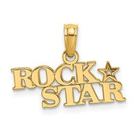 14K Polished ROCK STAR Charm