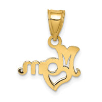 14K MOM with Heart Charm