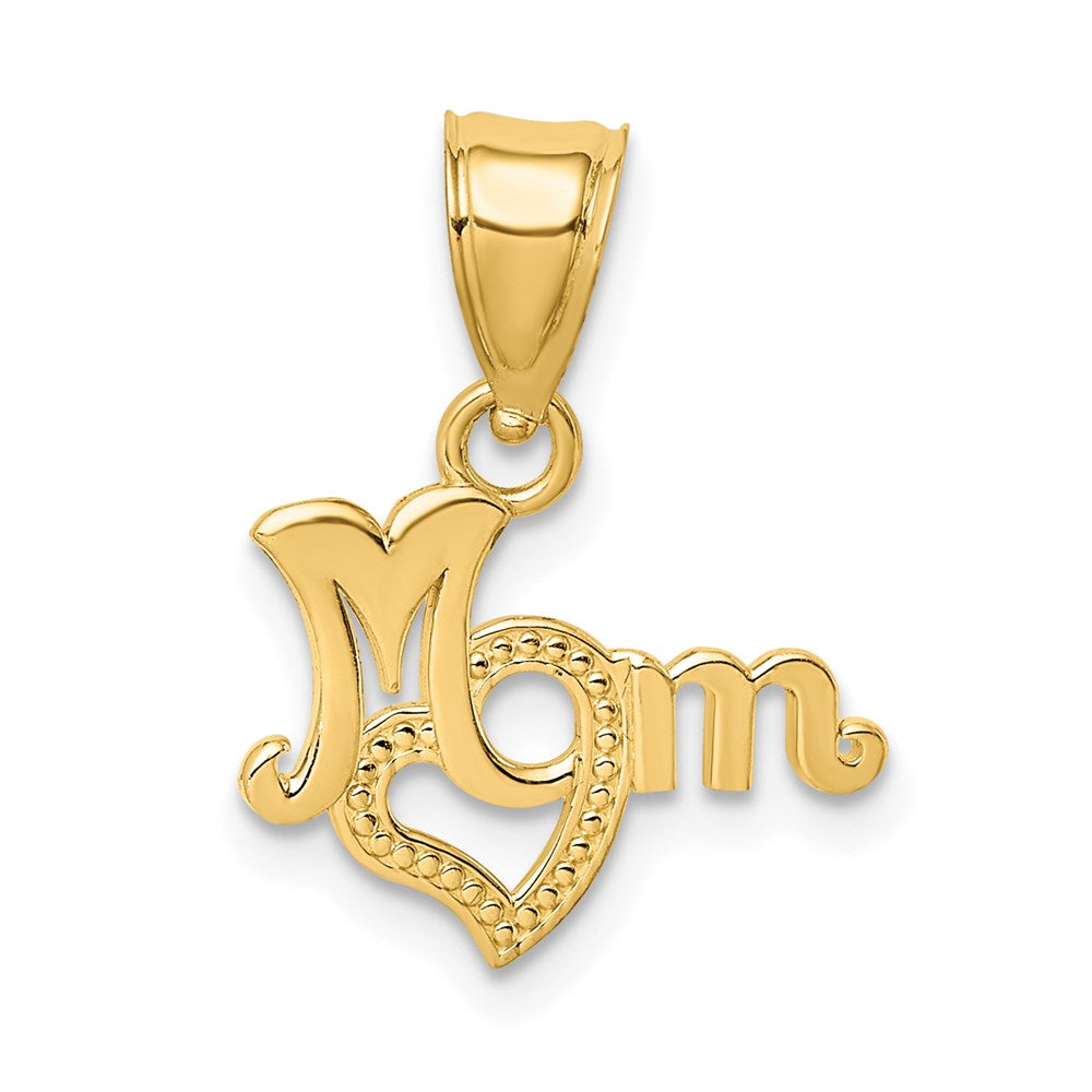 14K MOM with Heart Charm