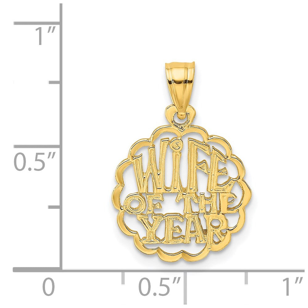 14k WIFE OF THE YEAR Charm