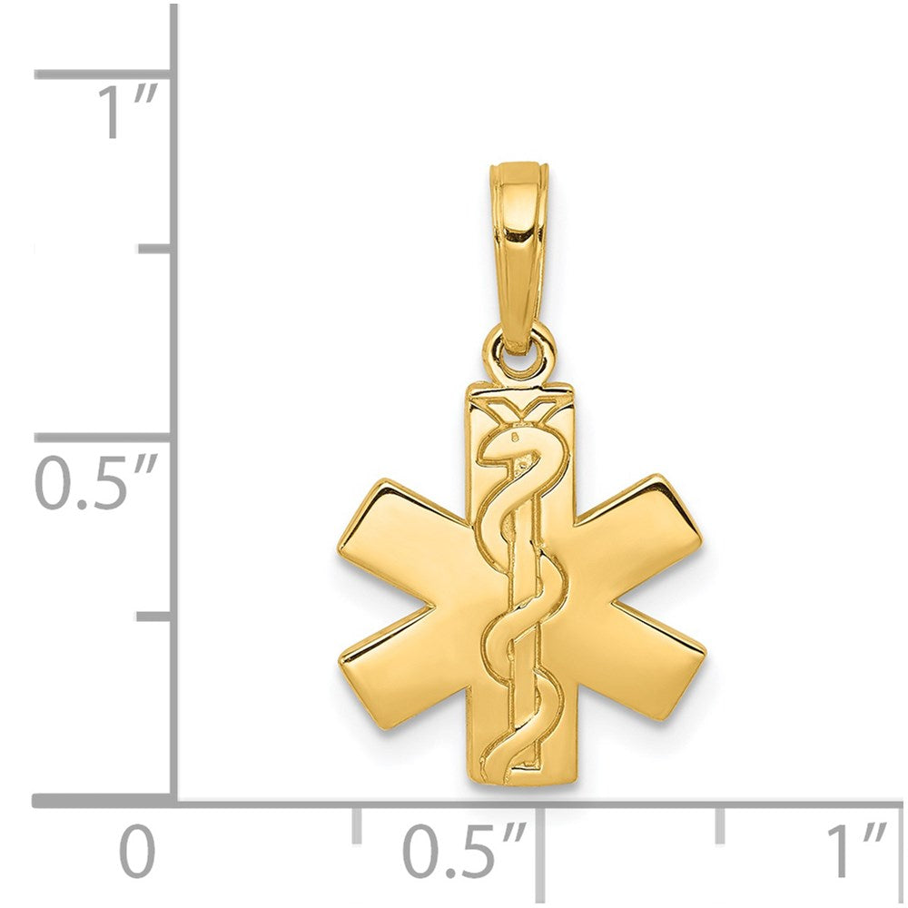14K Paramedic/EMT Symbol Pendant