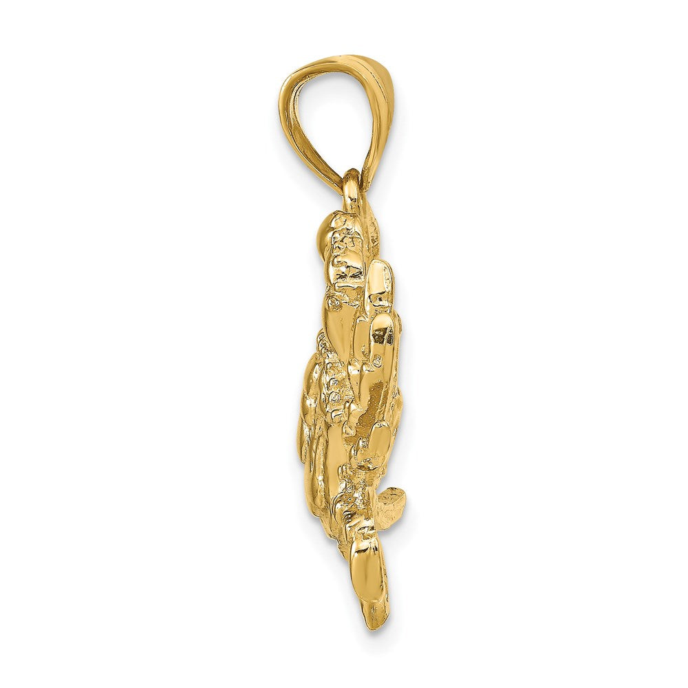 14K Blue Crab Pendant 2