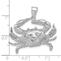 14K White Gold Blue Crab Pendant 3