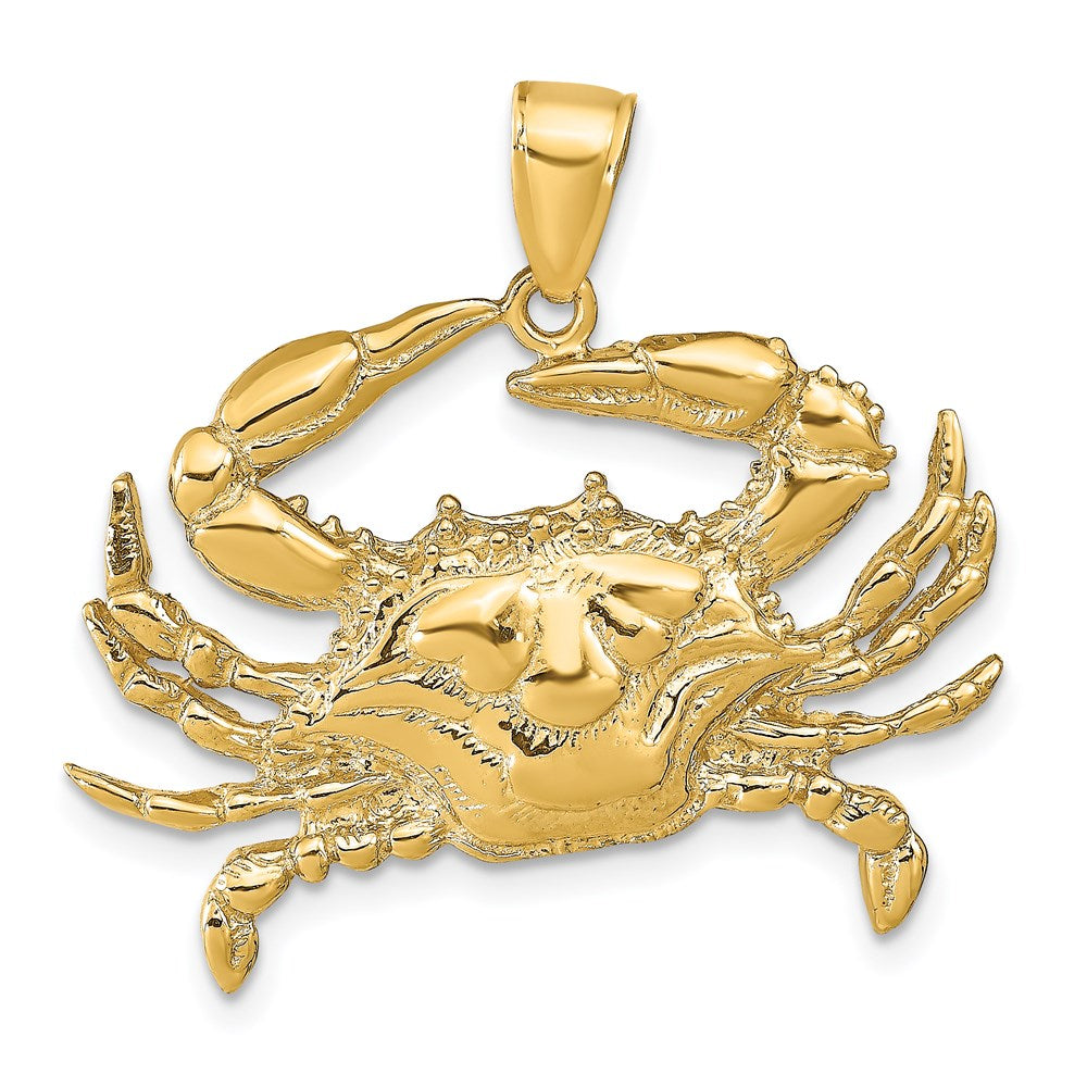 14K Blue Crab Pendant 1