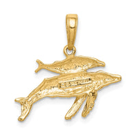 14K Mother and Baby Humpback Whale Pendant 4