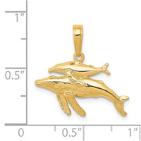 14K Mother and Baby Humpback Whale Pendant 3