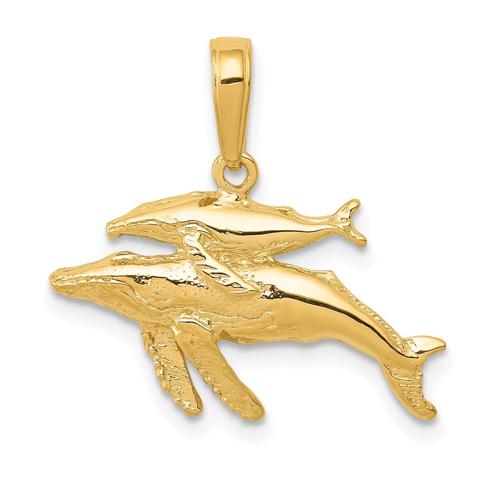 14K Mother and Baby Humpback Whale Pendant 1