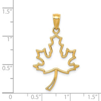14k Polished Cut Out Maple Leaf Pendant