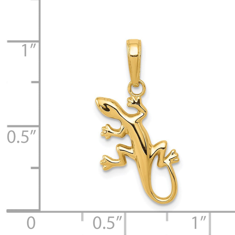 14k Polished Gecko Pendant