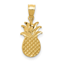 14K Brushed & Diamond-cut Pineapple Pendant