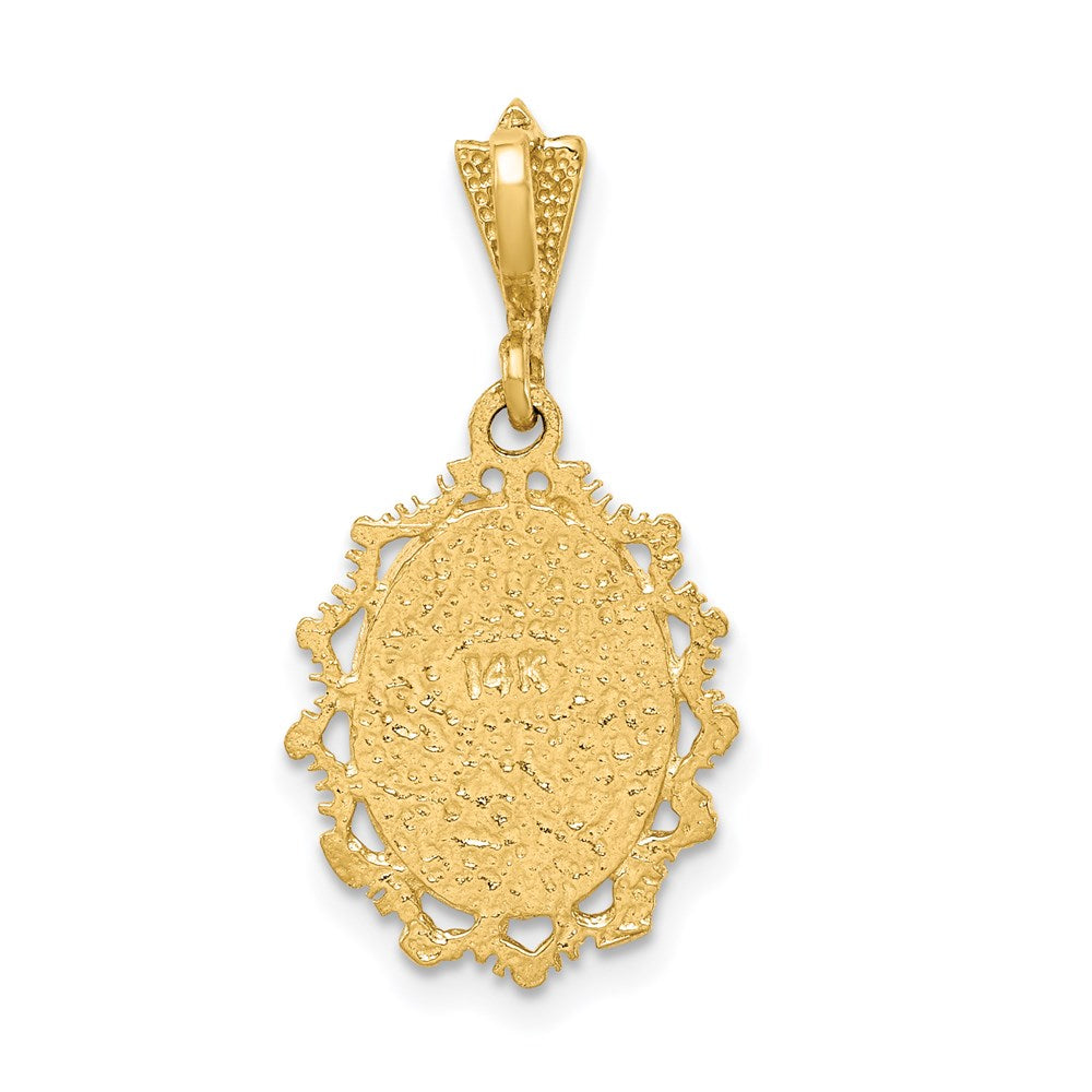 14K Two-tone Polished St. Mary Medal Pendant