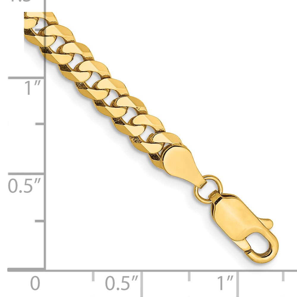 14K 9 inch 4.75mm Flat Beveled Curb with Lobster Clasp Chain ...