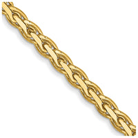 14k Yellow Gold 14k 2.3mm Flat Wheat Chain