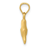 14K 3D Whale Tail Pendant 2