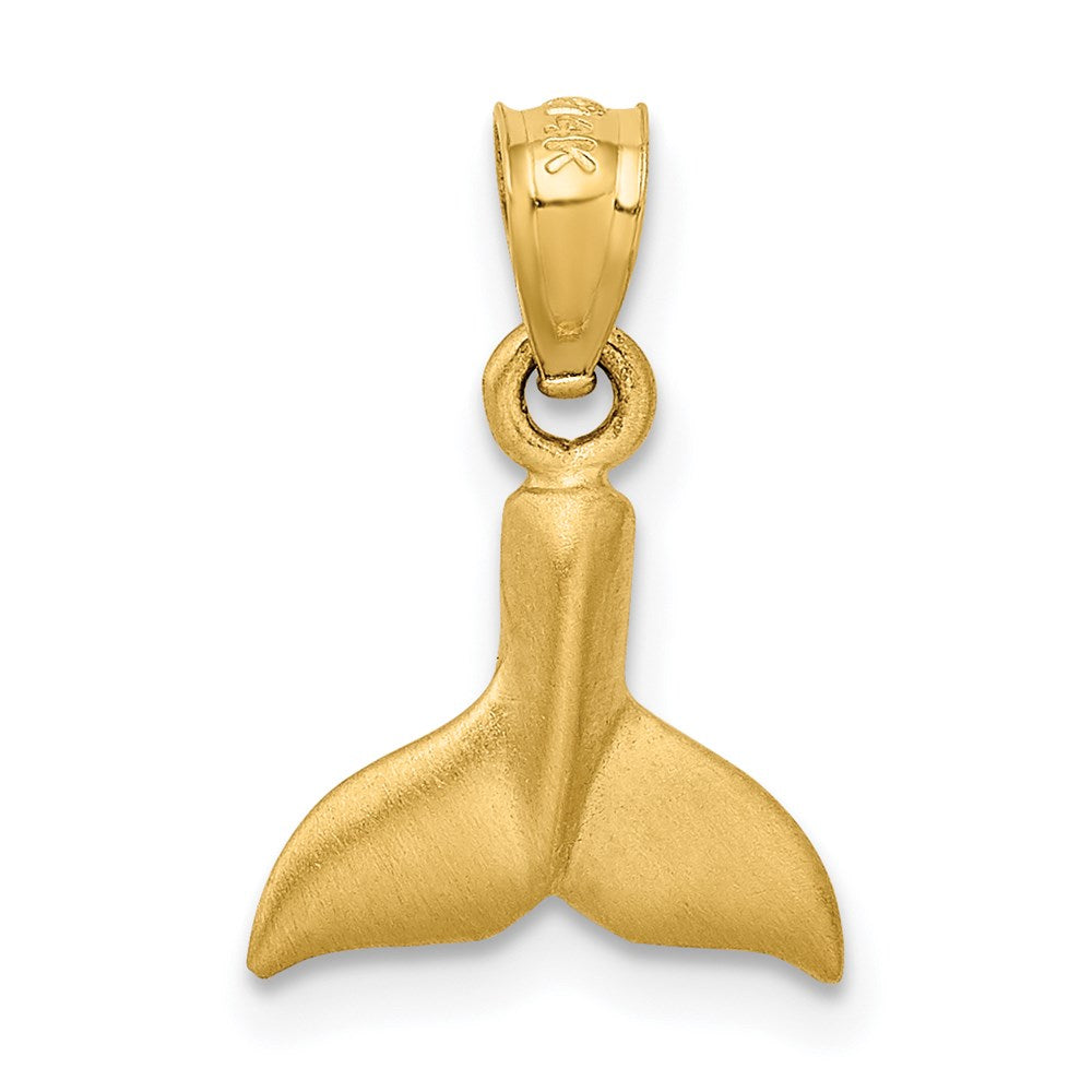 14K 3D Whale Tail Pendant 3