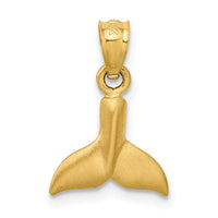 14K 3D Whale Tail Pendant 3