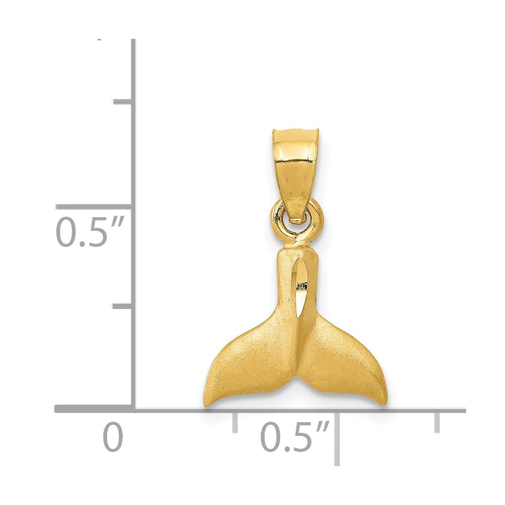14K 3D Whale Tail Pendant 4