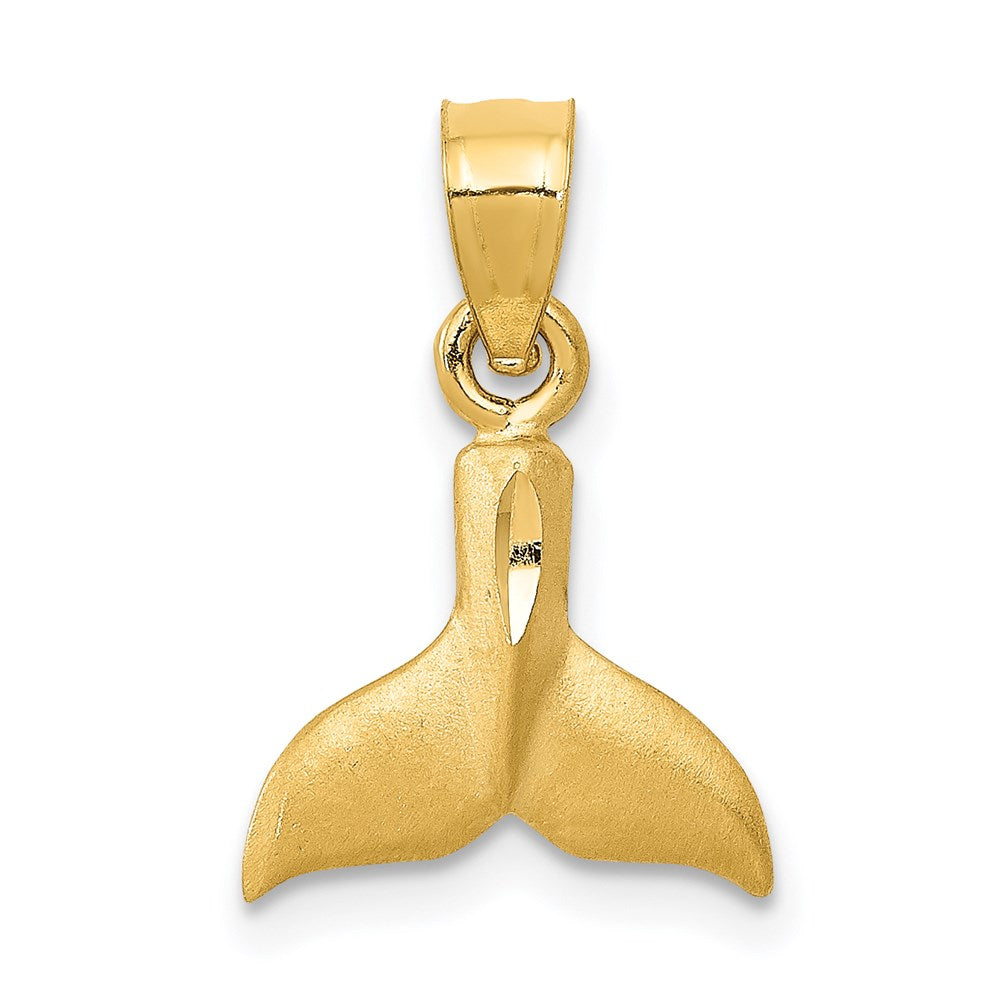 14K 3D Whale Tail Pendant 1