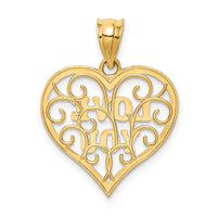 14k and White Rhodium Filigree Love You