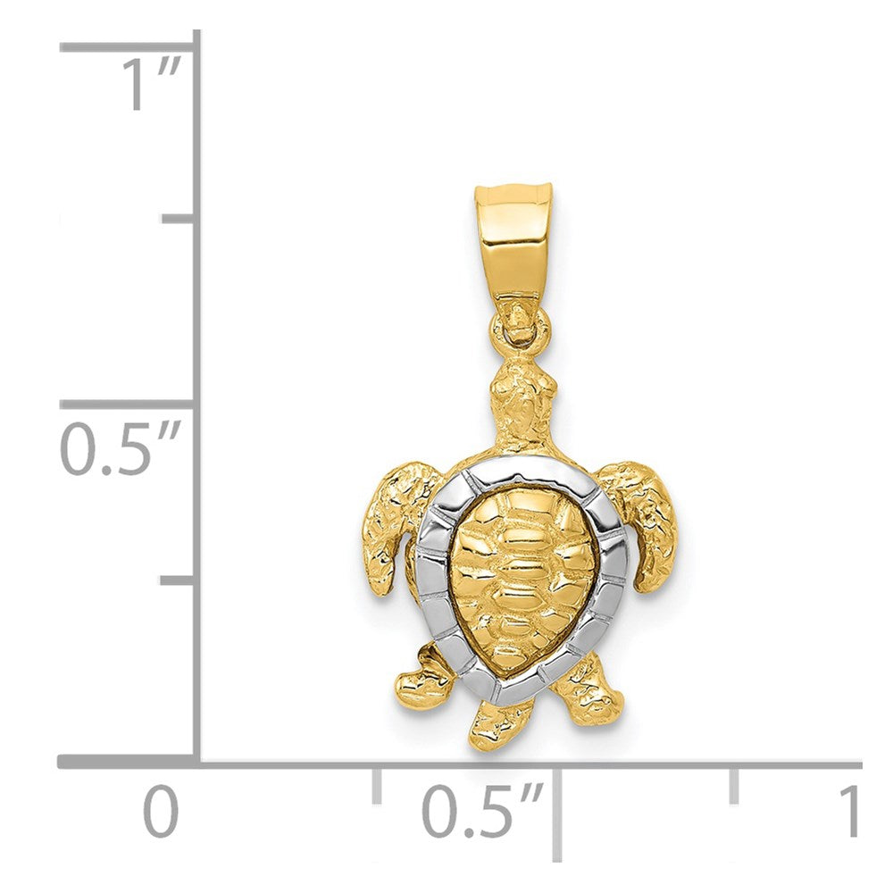 14K Two-tone Gold Turtle Charm 4