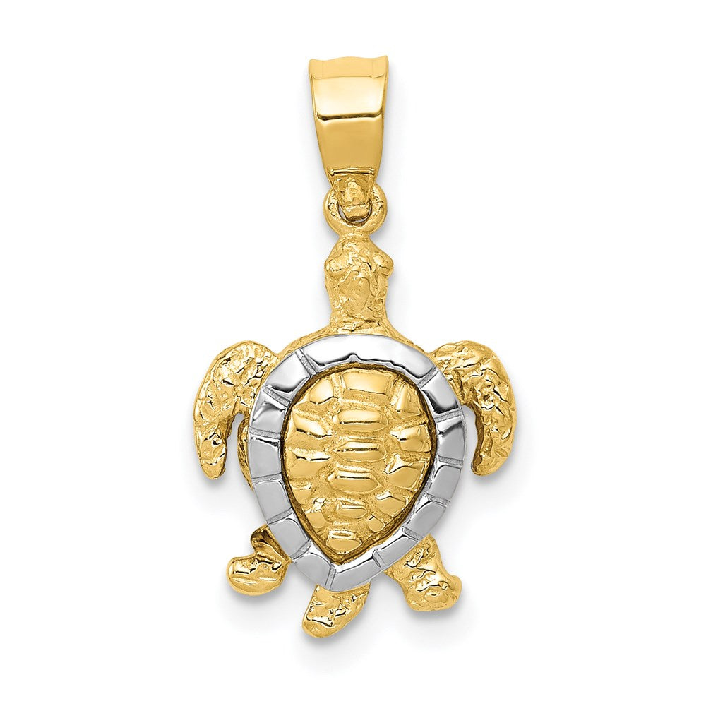 14K Two-tone Gold Turtle Charm 1