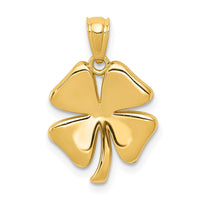 14k Gold Polished 4 Leaf Clover Pendant
