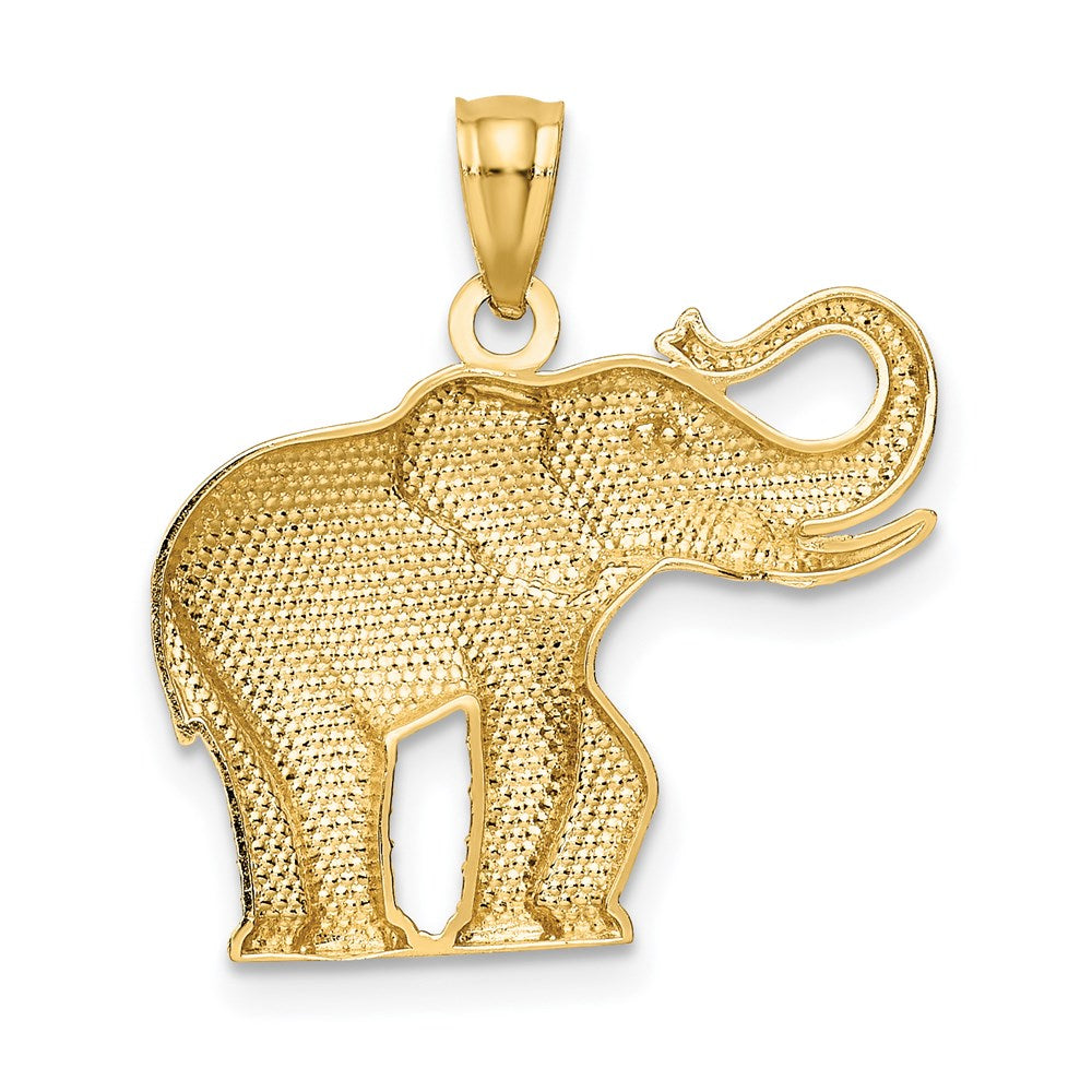 14k Polished / Satin Elephant Pendant